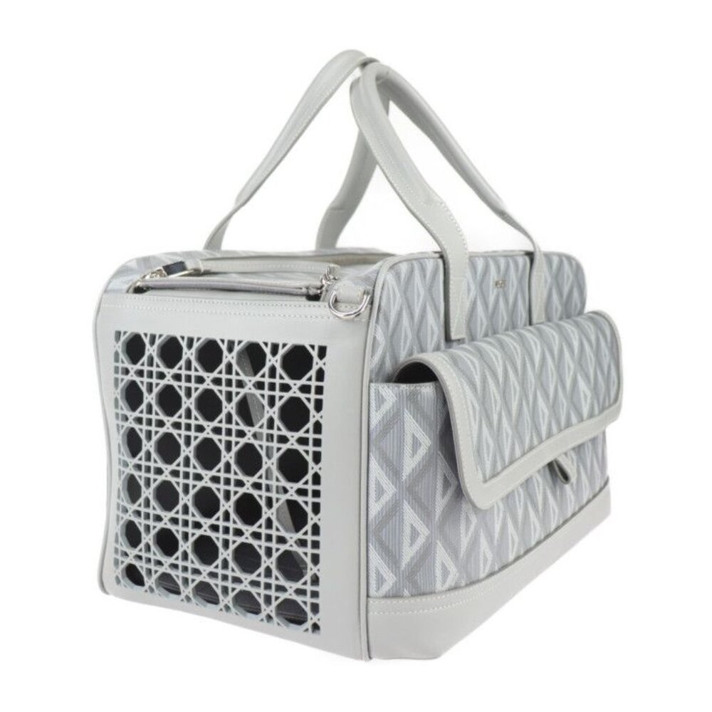 Dior Hit The Road Pet Carry Bag Boston Bag 1 Cdp h42 E Leather Gray - Picture 4 of 10